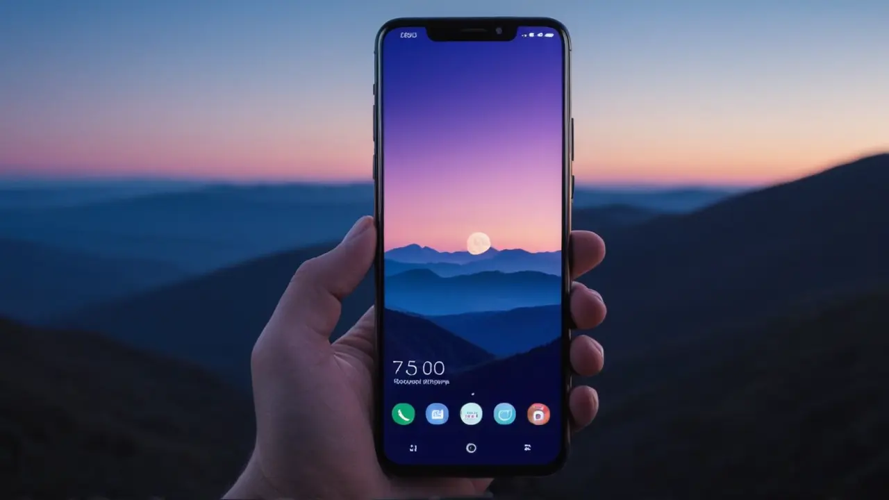 Ilustración tecnológica de un smartphone y cámara