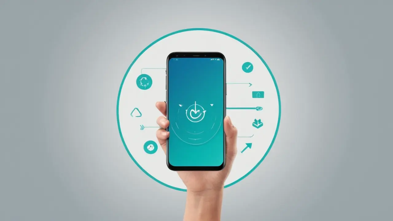 Teléfono optimizando sus funciones tecnológicas