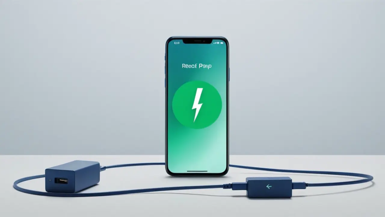 Smartphone cargando con iconos de procesador