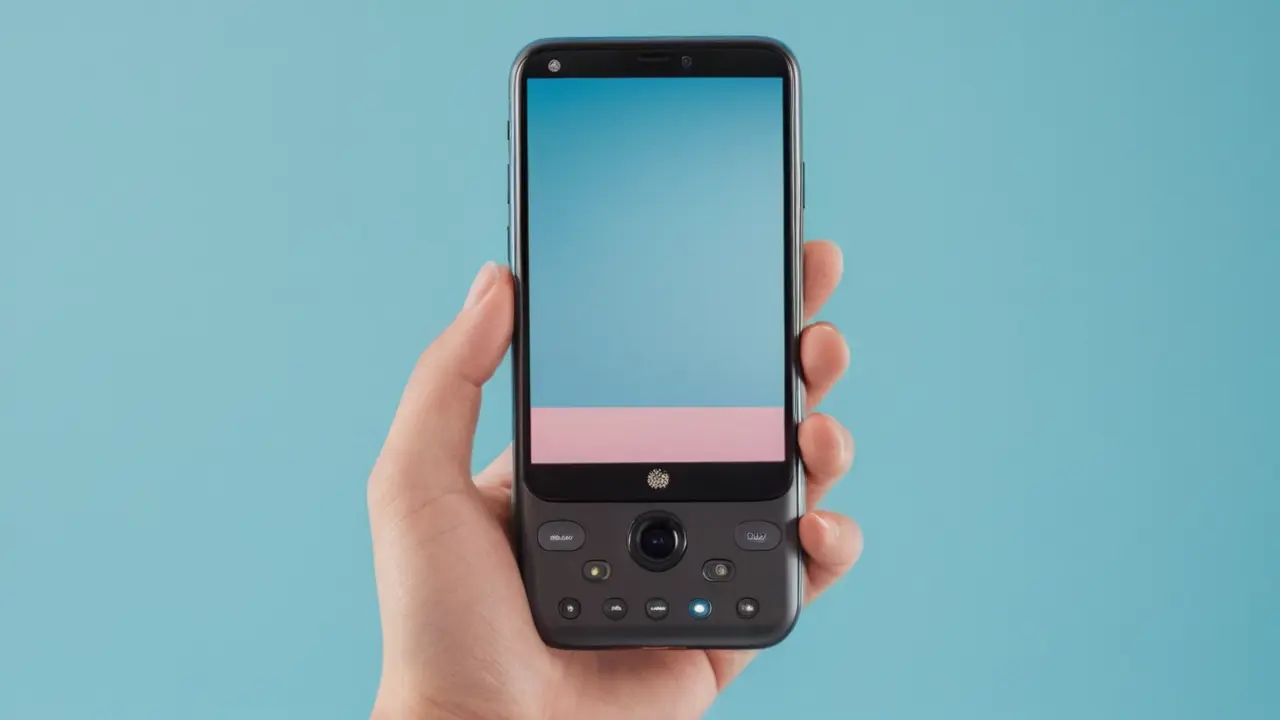 Ilustración minimalista de smartphone en mano
