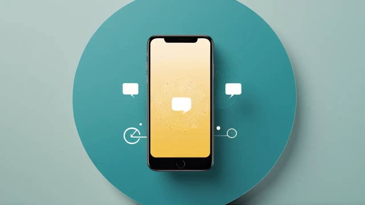 Ilustración minimalista de un smartphone en uso