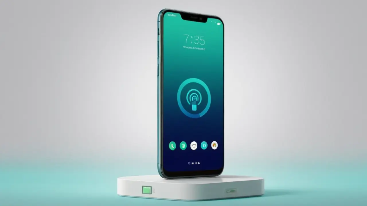 Ilustración tecnológica minimalista de un smartphone