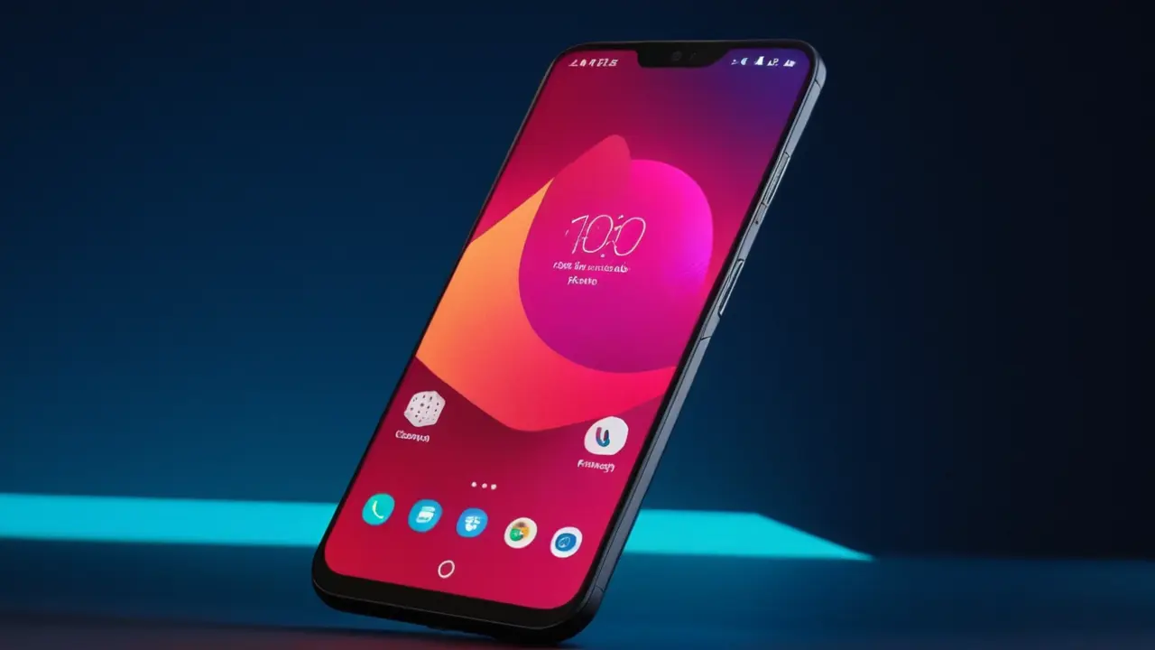 Smartphone gaming de estética tecnológica y futurista