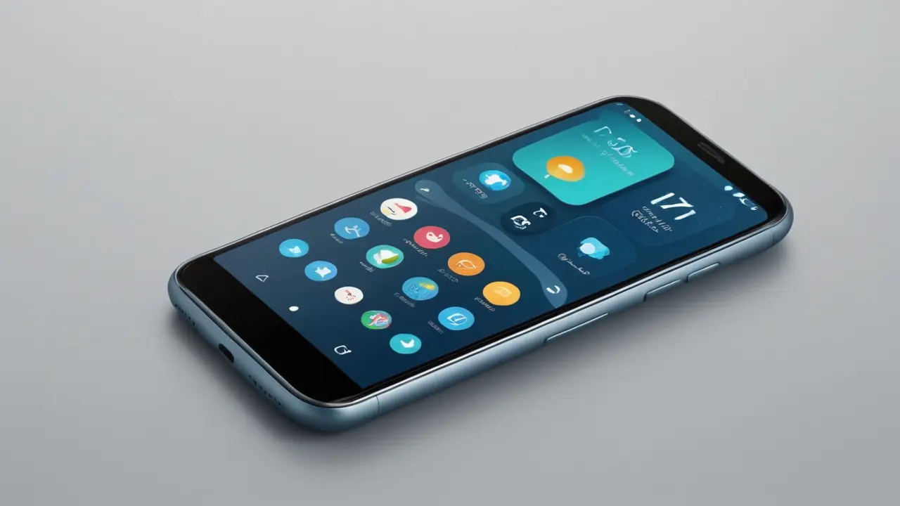 Ilustración tecnológica de un smartphone y su procesador