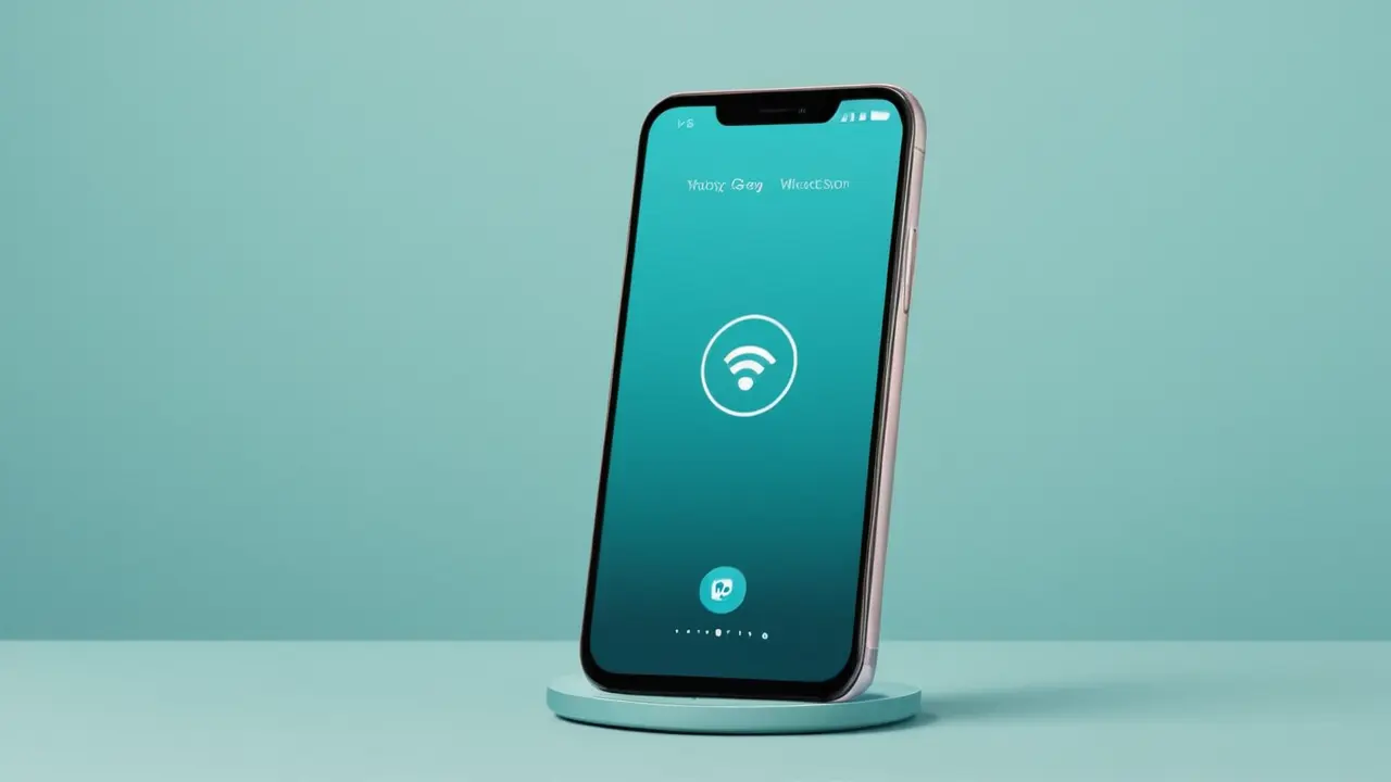Smartphone minimalista con iconos de sus funciones