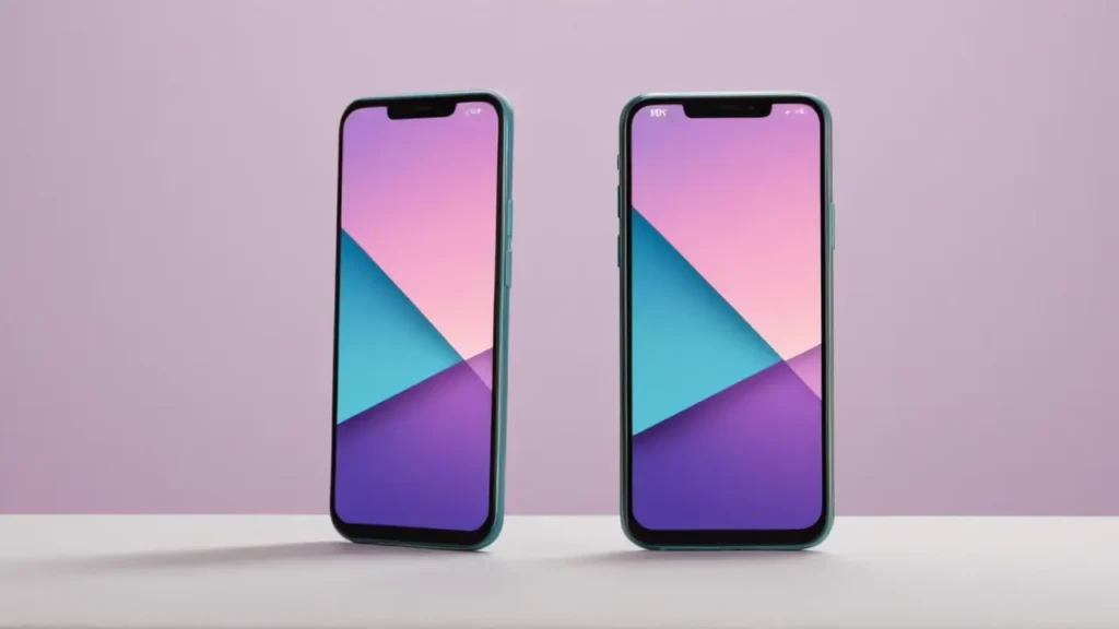 Comparativa visual minimalista de móviles 4G y 5G