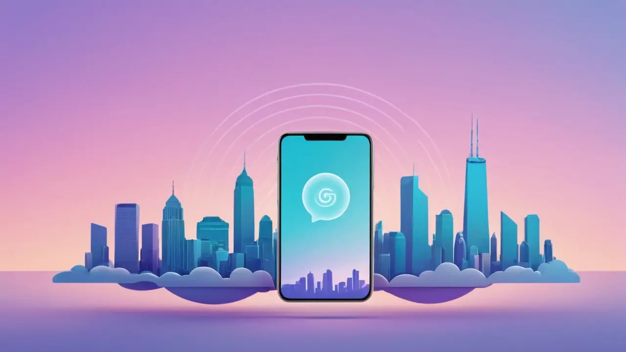 Ilustración minimalista de la conectividad 5G