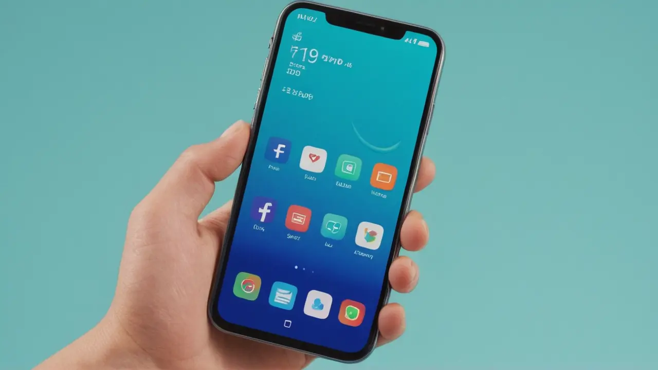 Mano sostiene smartphone de diseño minimalista