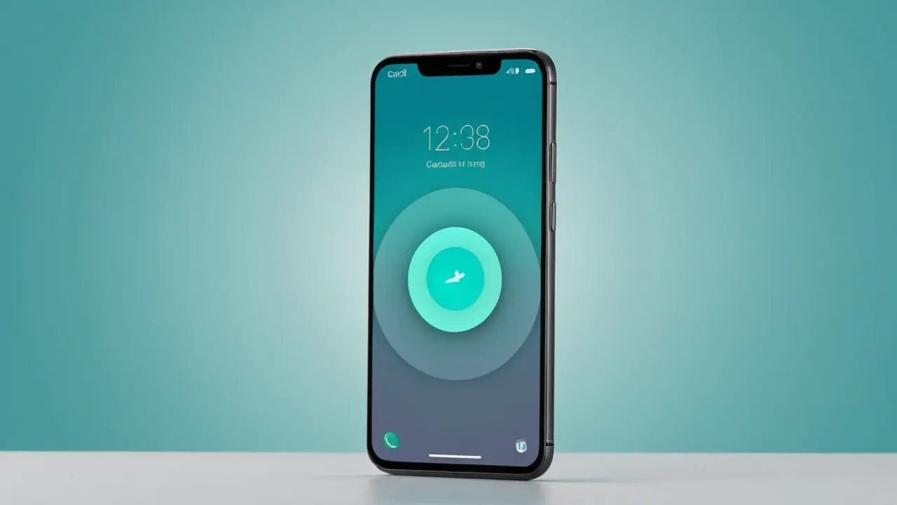 Smartphone con chip brillante e interfaz abstracta
