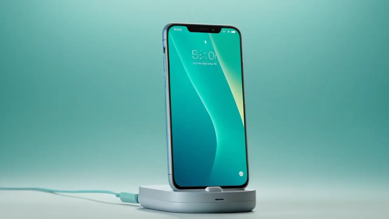 Ilustración de smartphone con carga rápida