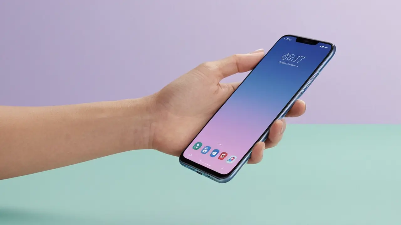 Mano mostrando un smartphone y sus funciones