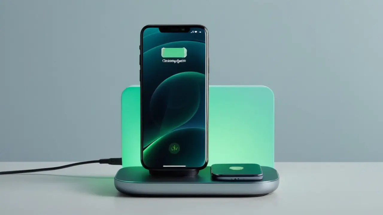 Ilustración vectorial de carga inalámbrica para móvil