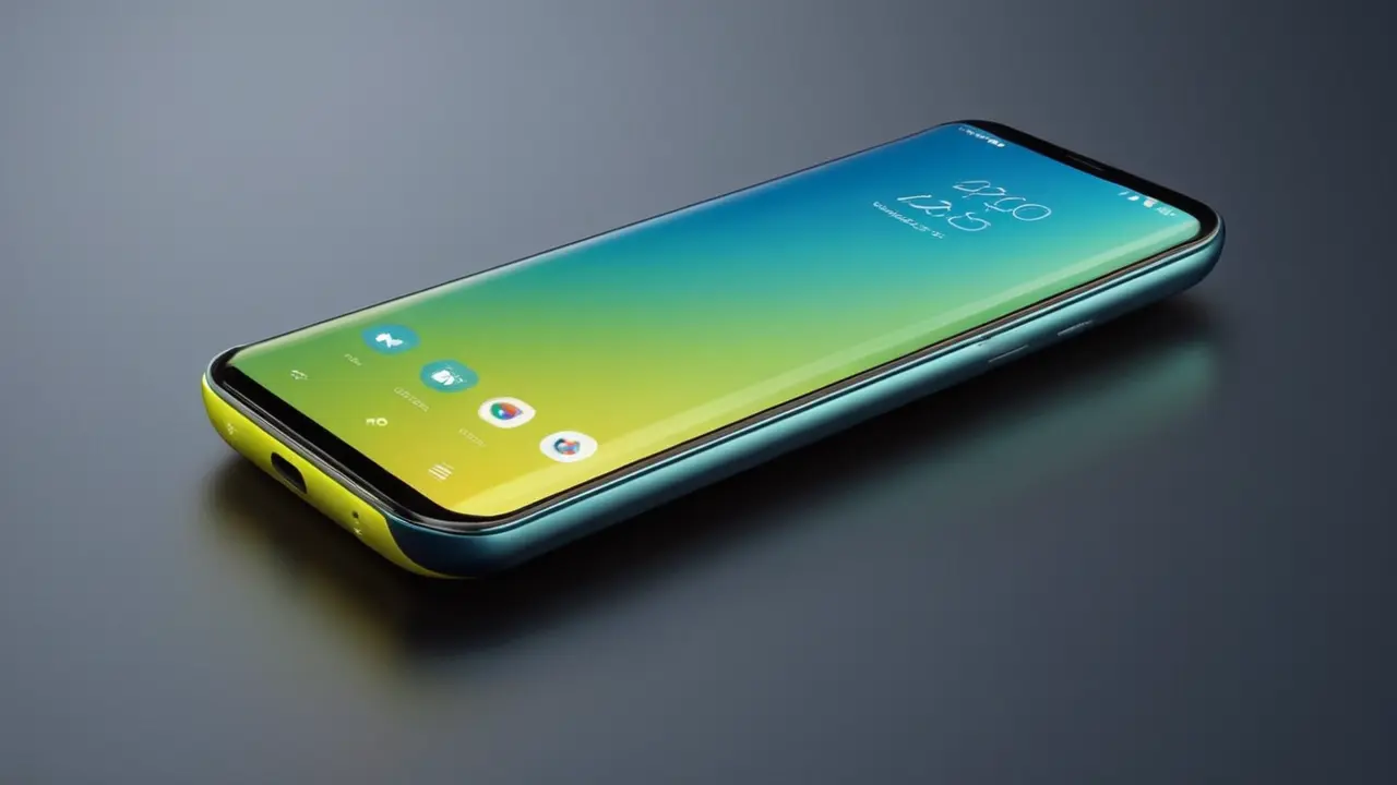 Concepto de móvil futurista con batería infinita