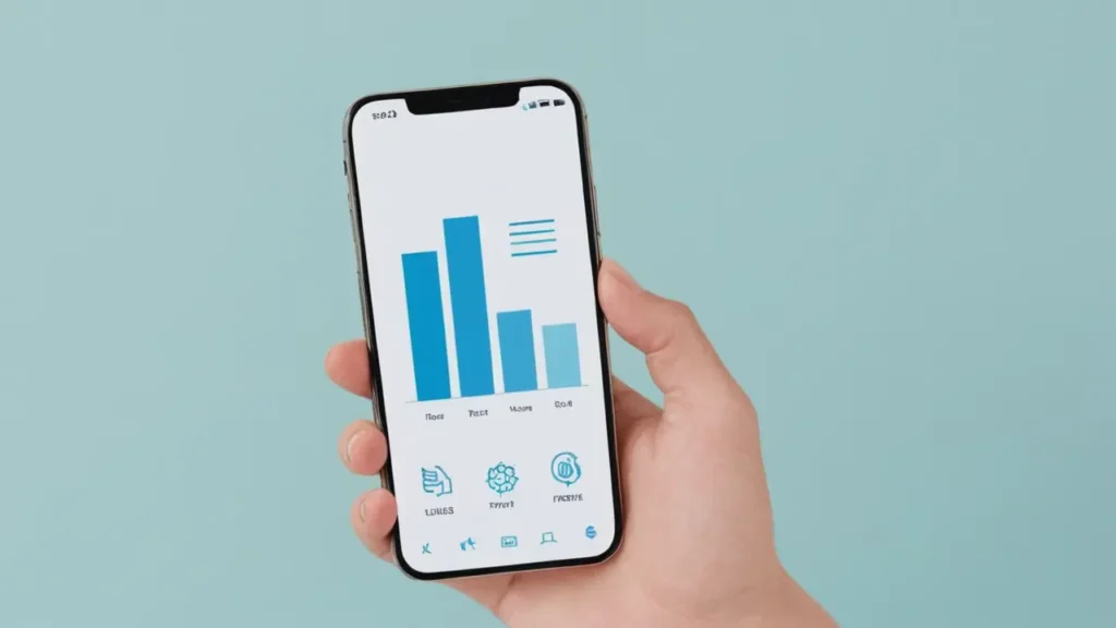 Gráfico minimalista de móvil para empresas