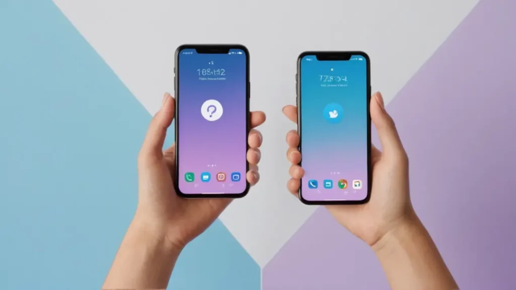 Mano vectorial eligiendo un nuevo smartphone