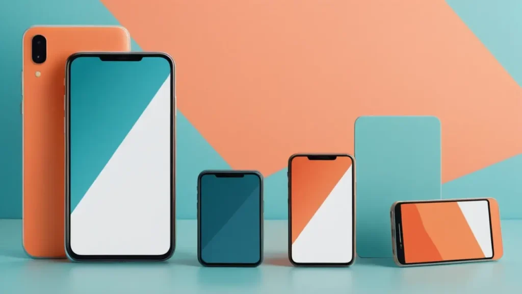 Ilustración de smartphones de varios tamaños