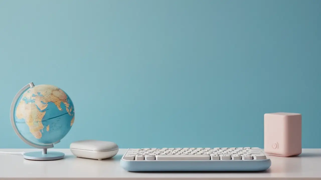 Presentación minimalista de smartphone con teclado