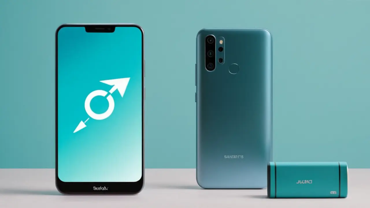 Visualización tecnológica minimalista de un smartphone