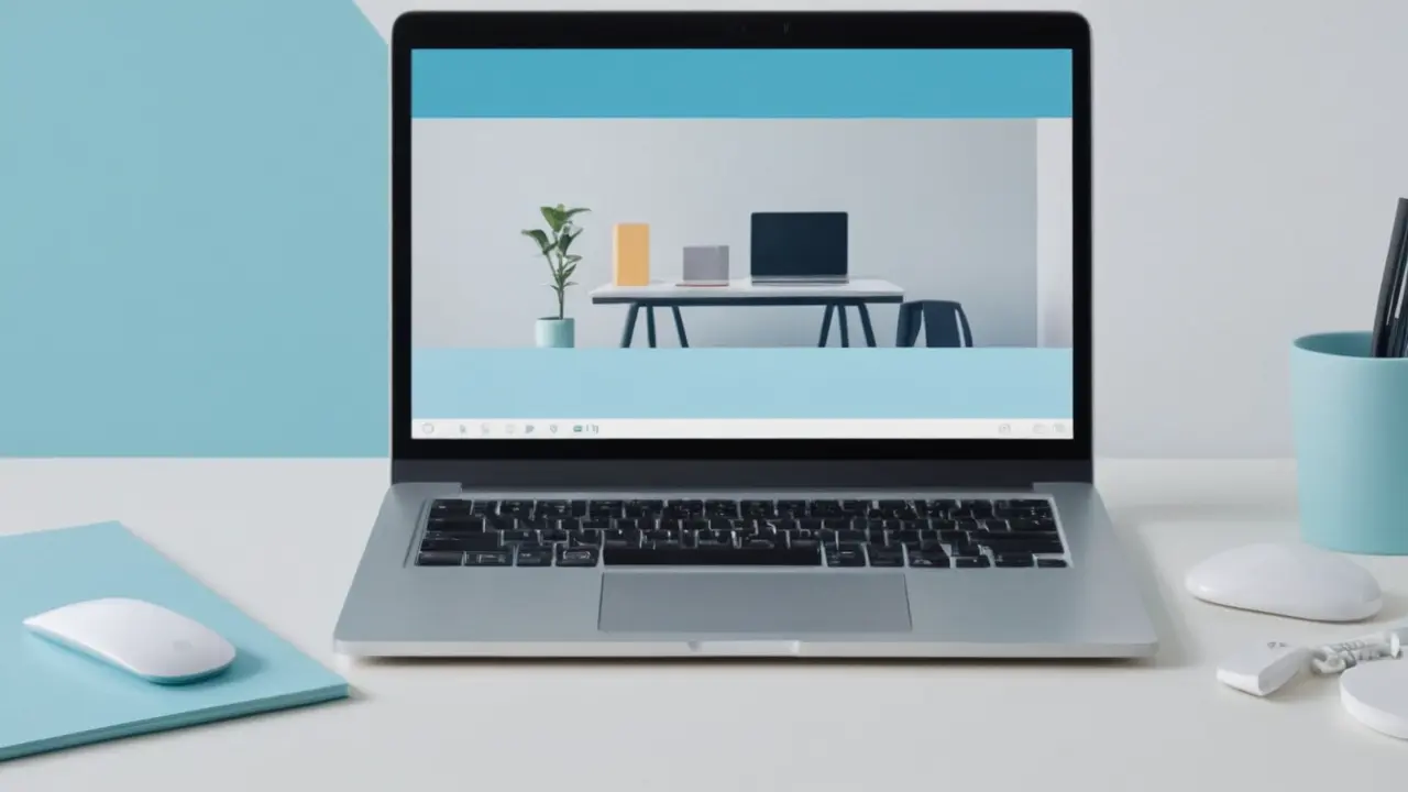 Ilustración minimalista de un espacio de trabajo