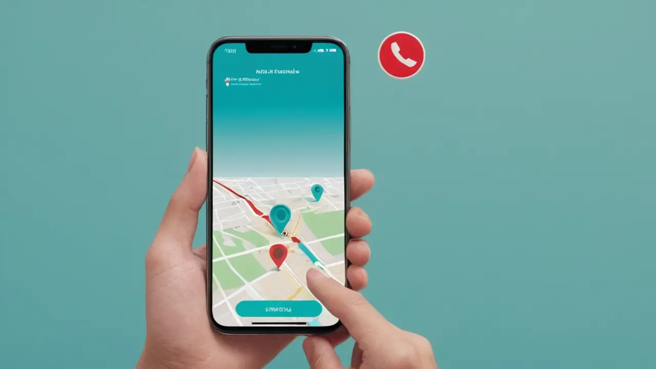 Ilustración de persona usando un mapa móvil