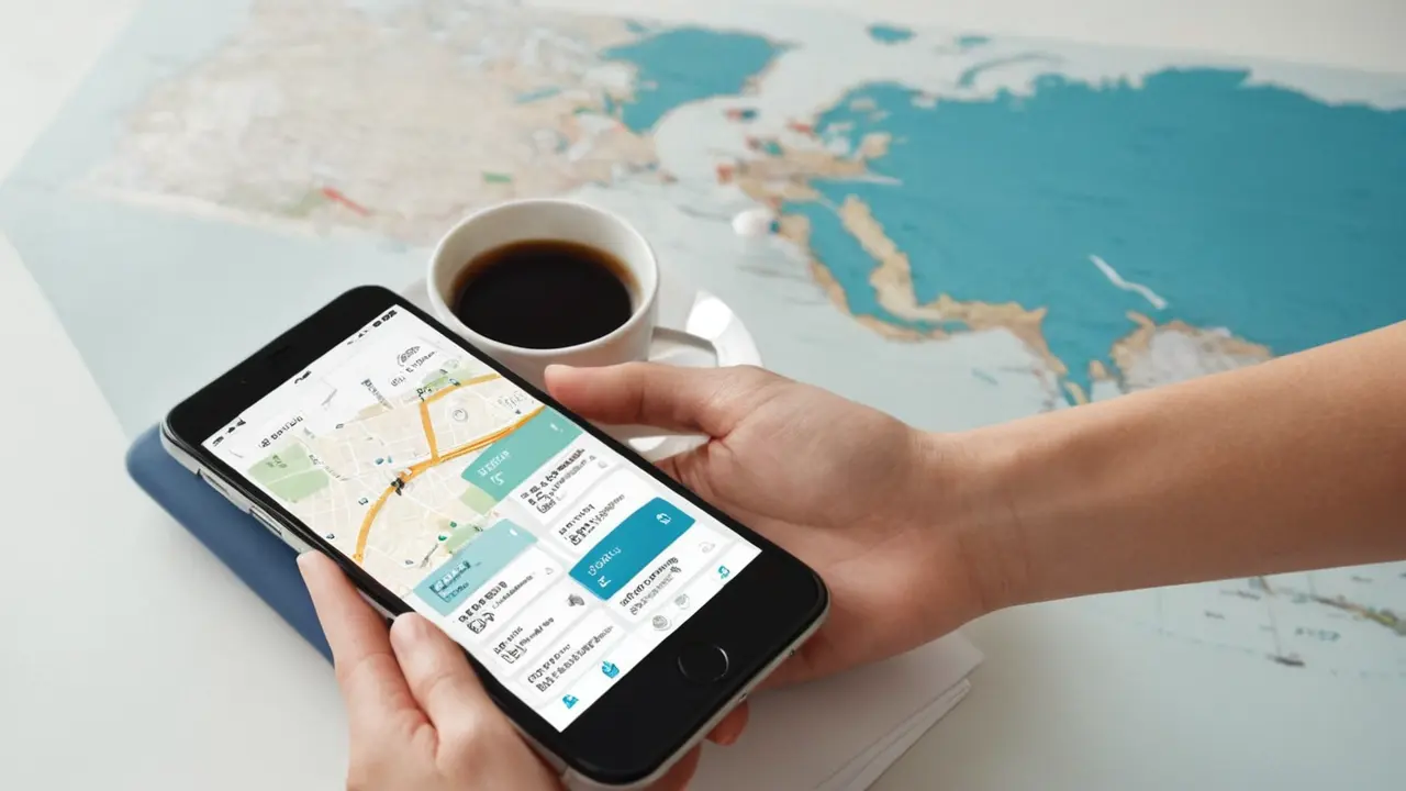 Ilustración vectorial de app de geolocalización