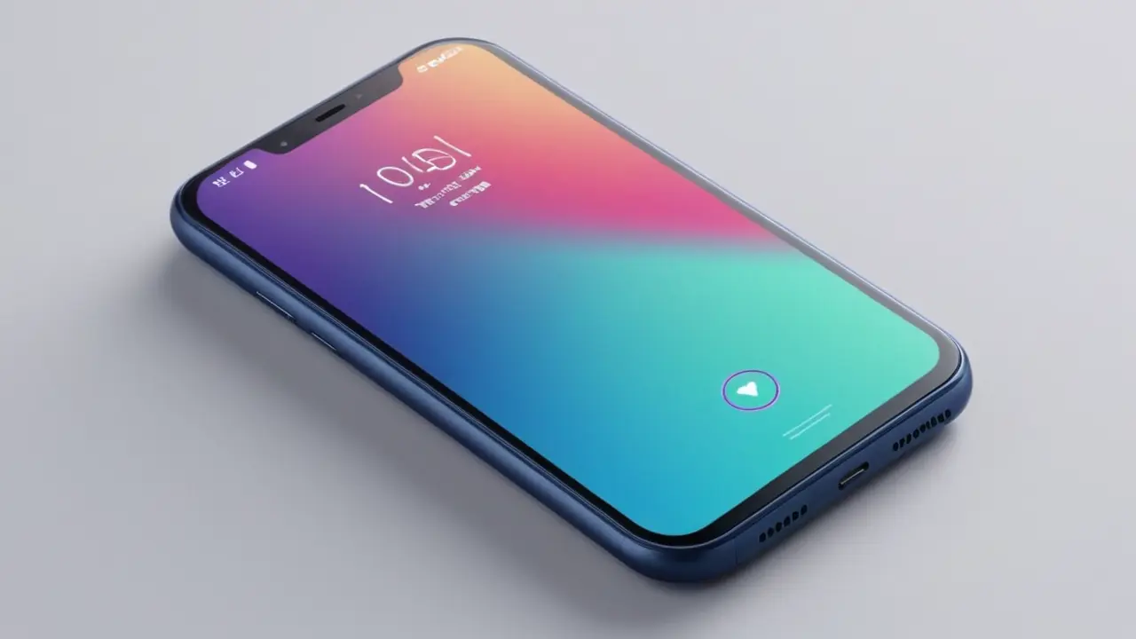 Ilustración de smartphone con íconos tecnológicos