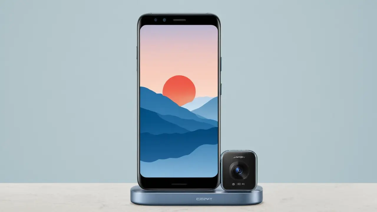 Ilustración de un smartphone y sus características