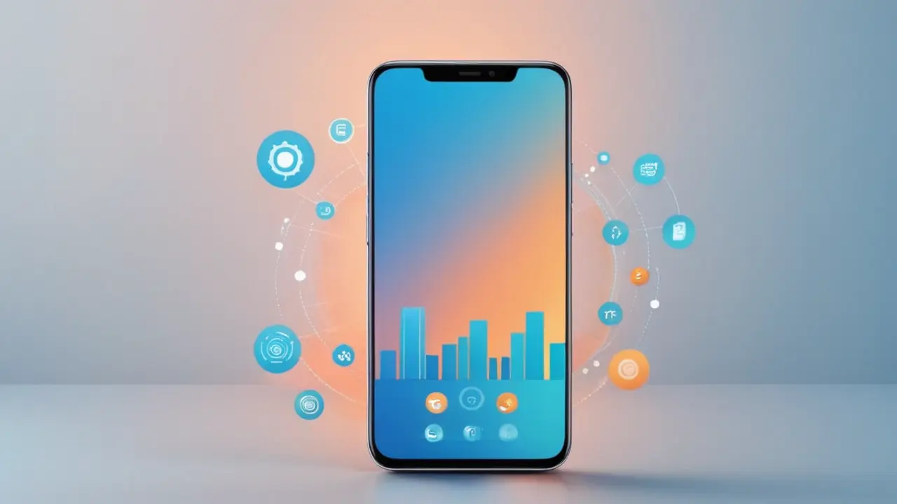 Ilustración tecnológica minimalista de un smartphone