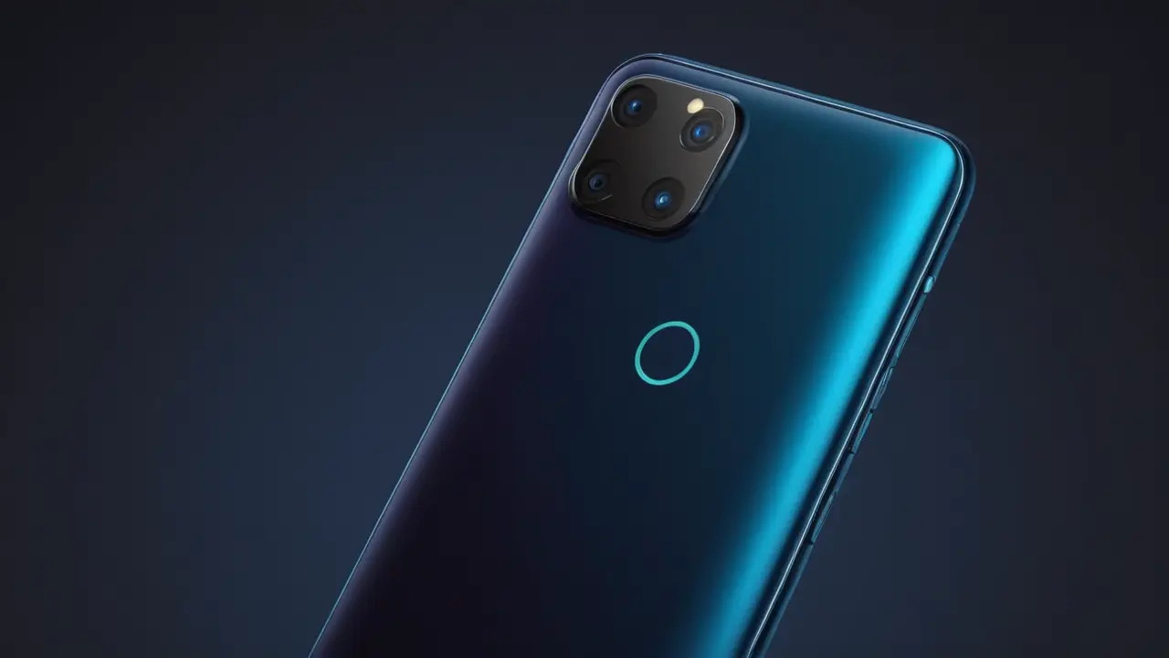 Diseño futurista de smartphone con chip visible