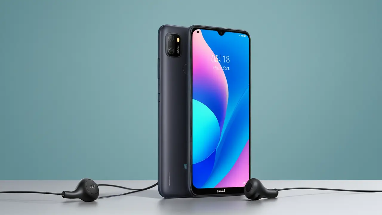 Representación minimalista de un smartphone y funciones