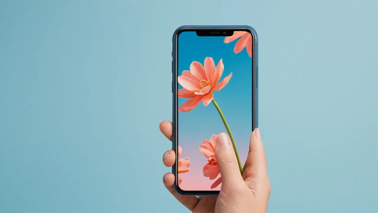 Smartphone con diseño limpio y tecnológico