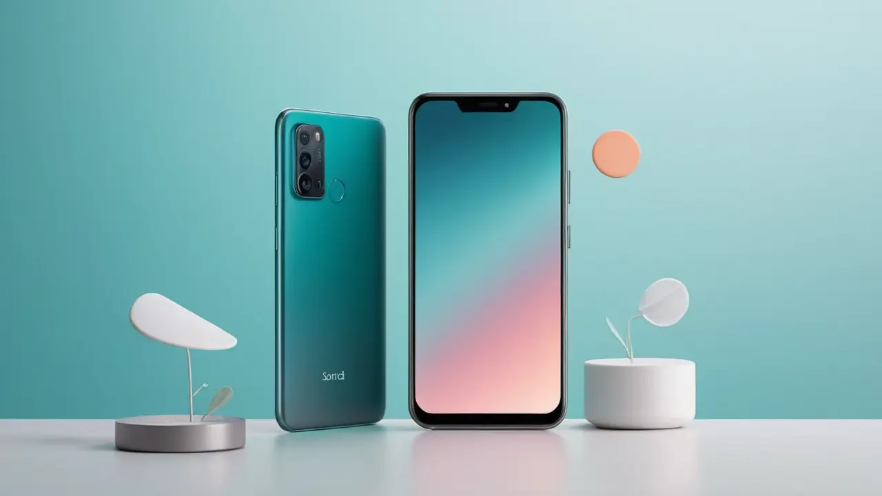 Ilustración corporativa de un smartphone en mano