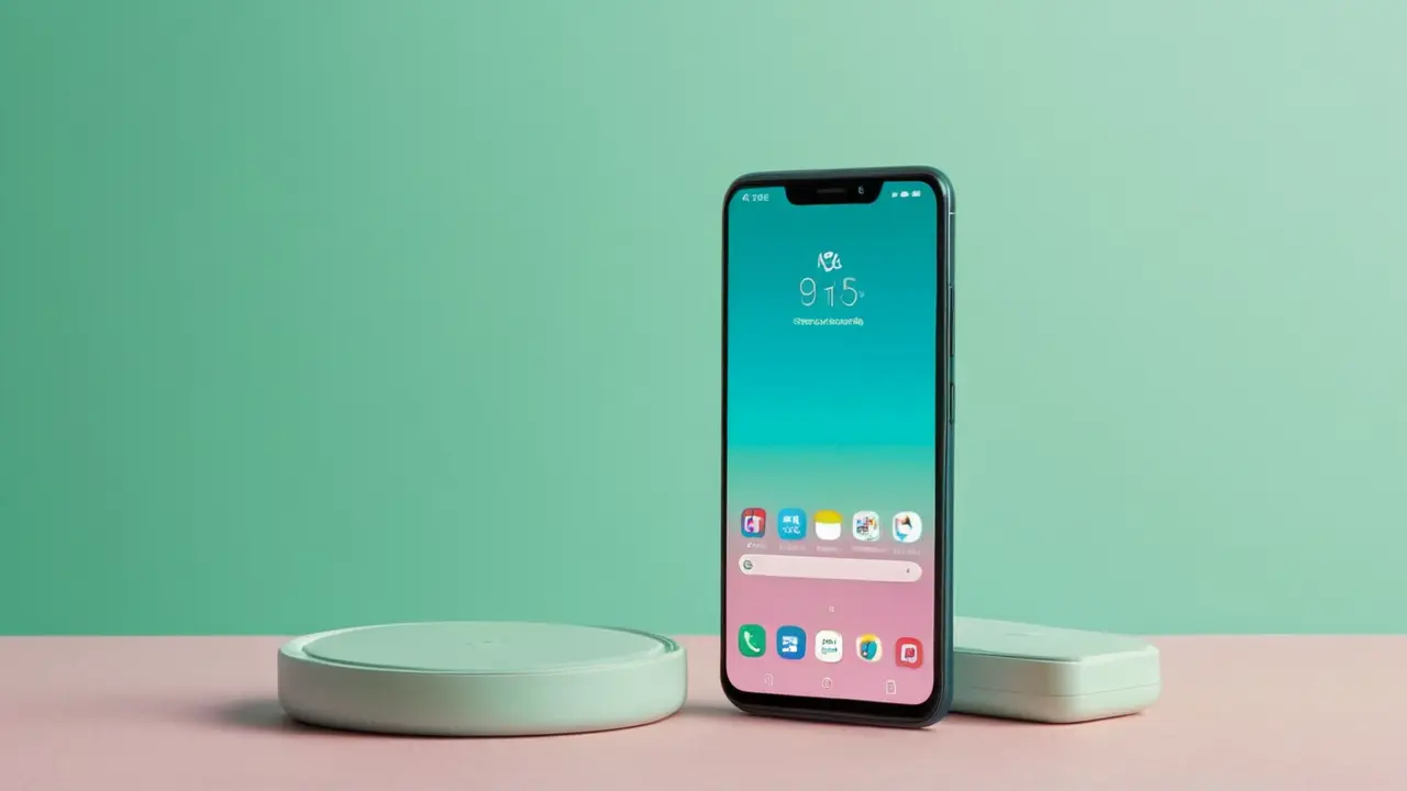 Smartphone moderno con sus principales iconos