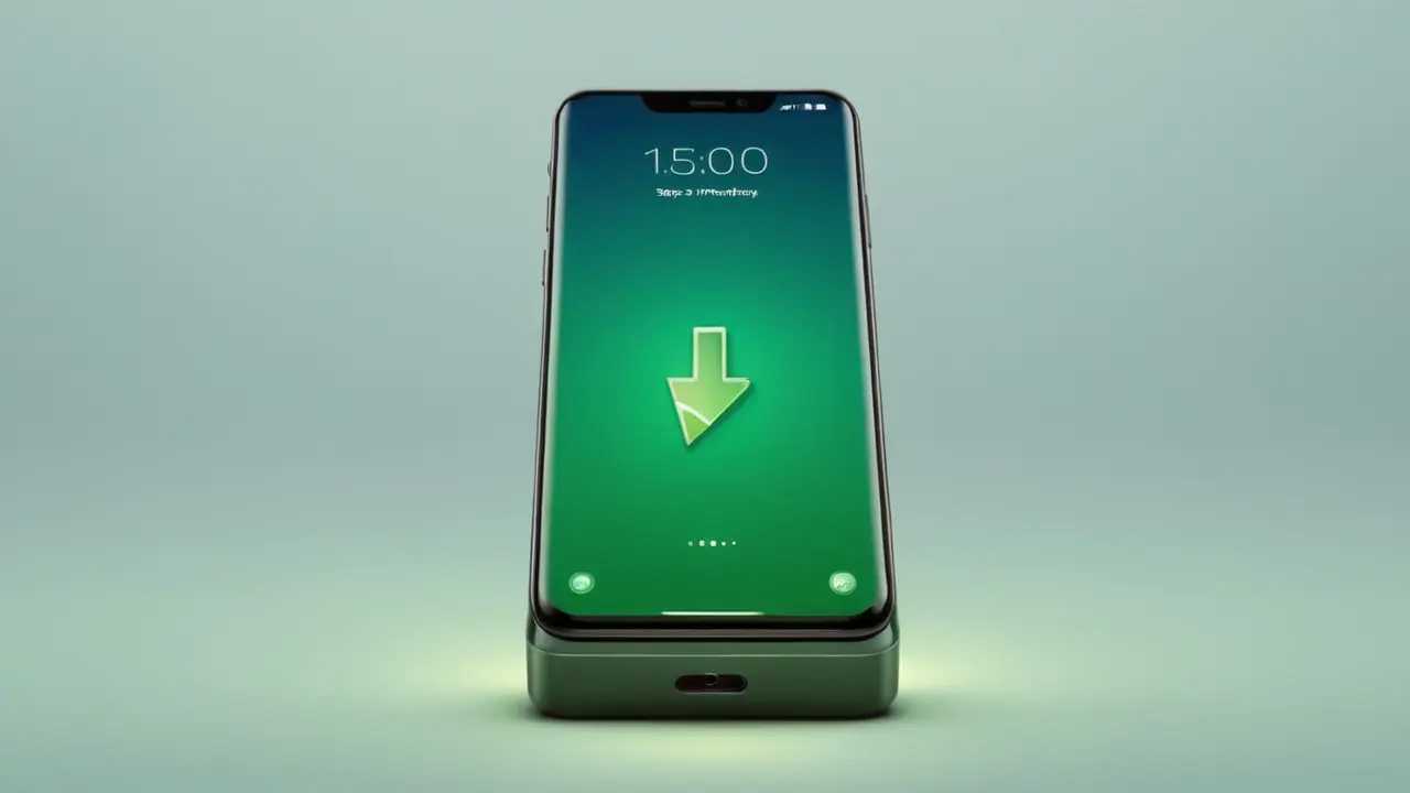 Ilustración de smartphone con batería de larga duración