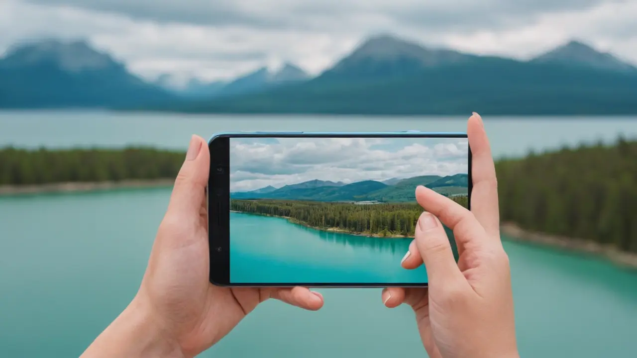 Ilustración de smartphone con cámara avanzada