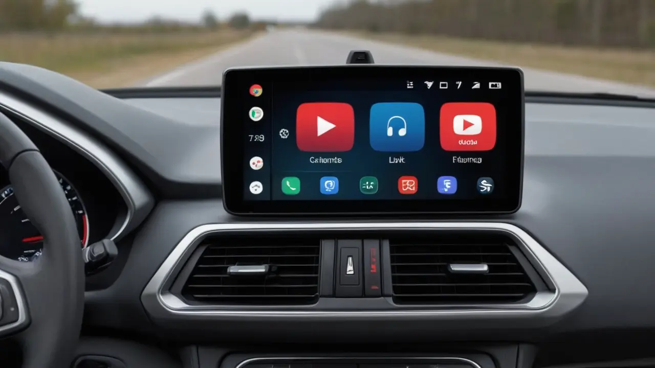 Ilustración de la interfaz de Android Auto