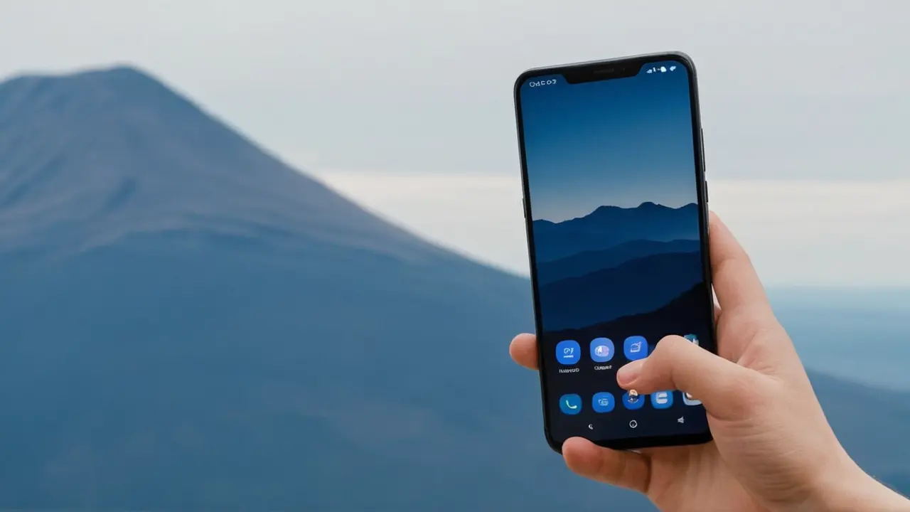 Smartphone exhibiendo su versátil cámara triple